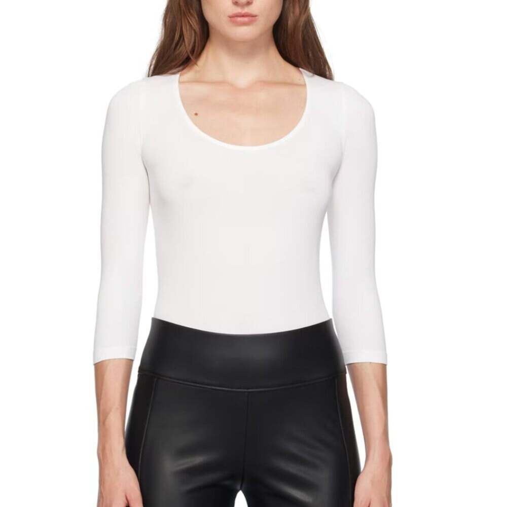 Wolford White Tokio Stretch Bodysuit